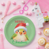 Niedlicher Safari-Vogel Weihnachtskostüm Pappteller (Party)