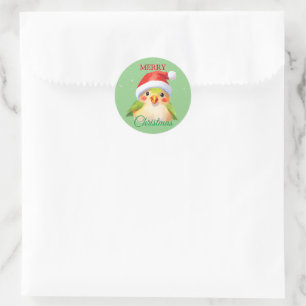 Niedlicher Safari-Vogel Weihnachtskostüm Runder Aufkleber