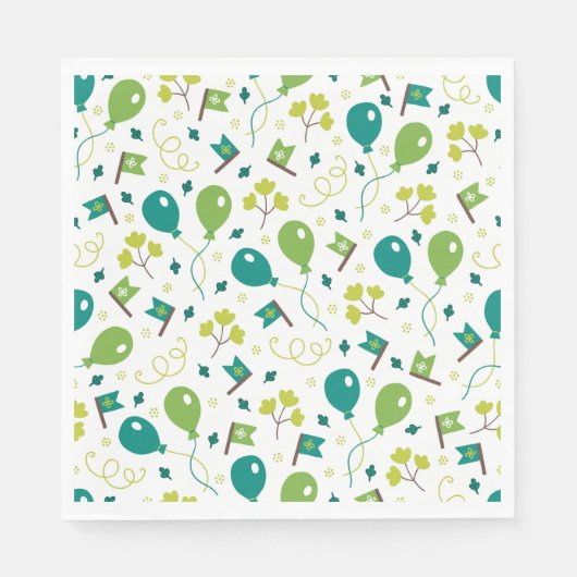 Niedlicher Saint Patrick's Day Green Balloons Fahn Serviette (Vorderseite)