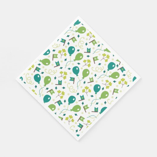 Niedlicher Saint Patrick's Day Green Balloons Fahn Serviette (Ecke)