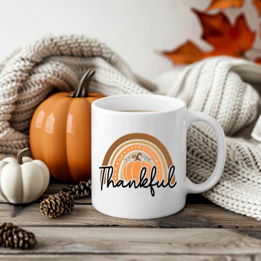 Niedlicher saisonaler Fall Boho Pumpkin Dankbarkei Kaffeetasse