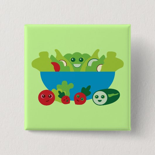 Niedlicher Salat Button (Vorderseite)