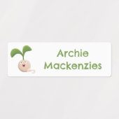 Niedlicher Samensprossen Cartoon personalisiert Etiketten (Design 1)