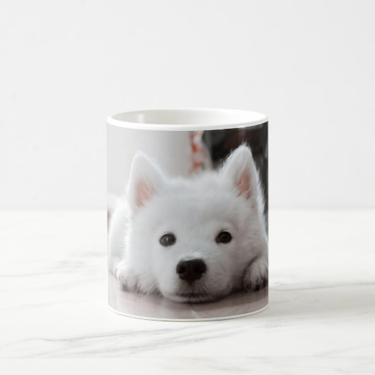 Niedlicher Samoyedwelpe Kaffeetasse (Mittel)