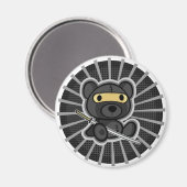 Niedlicher Samurai Krieger Ninja Teddy Bär auf Mag Magnet (Vorderseite/Rückseite)