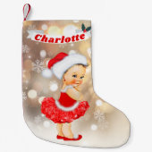 Niedlicher Sankt-Baby-Mädchen-roter Kleiner Weihnachtsstrumpf (Vorderseite)