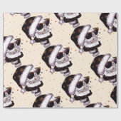 Niedlicher Sankt-Schädel mit sunglass Geschenkpapier (Flach)