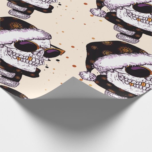 Niedlicher Sankt-Schädel mit sunglass Geschenkpapier (Ecke)