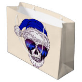 Niedlicher Sankt-Schädel mit sunglass Große Geschenktüte (Rückseite Schrägansicht)