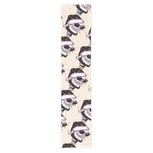 Niedlicher Sankt-Schädel mit sunglass Kurzer Tischläufer (Vorderseite)