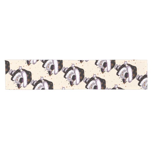 Niedlicher Sankt-Schädel mit sunglass Kurzer Tischläufer (Horizontal)