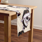 Niedlicher Sankt-Schädel mit sunglass Kurzer Tischläufer (Beispiel)