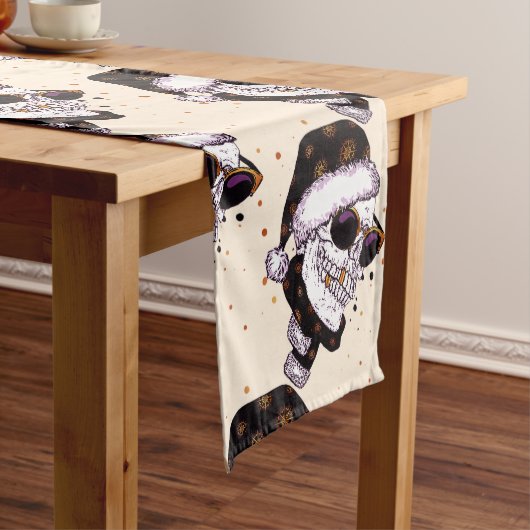 Niedlicher Sankt-Schädel mit sunglass Kurzer Tischläufer (Beispiel)