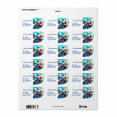 Niedlicher Santa auf einem Motorrad Adressaufkleber (Vorne)