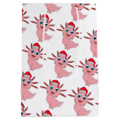 Niedlicher Santa Axolotl Name Frohe Weihnachten Mittlere Geschenktüte (Rückseite)