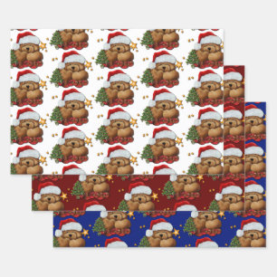 Niedlicher Santa Bär Geschenkpapier Set