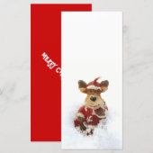 Niedlicher Santa Bär im Schnee-Lesezeichen (Vorne/Hinten)