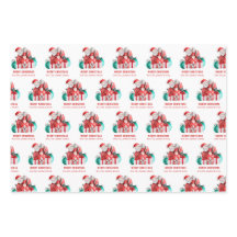 Niedlicher Santa Cartoon Muster Name Frohe Weihnac