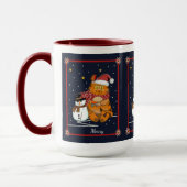 Niedlicher Santa Cat, Schneemann und Sondertext Tasse (Links)