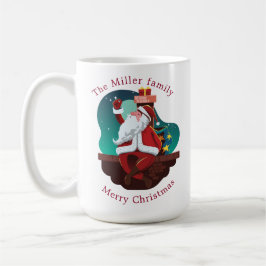 niedlicher Santa-Claus auf der Dachfeiertagmonogra Kaffeetasse