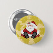 Niedlicher Santa Claus Button mit Weihnachtsbaumen (Vorne & Hinten)