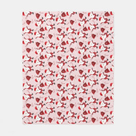 Niedlicher Santa Claus Candy Cane Pattern Red Fleecedecke
