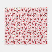 Niedlicher Santa Claus Candy Cane Pattern Red Fleecedecke (Vorderseite (Horizontal))
