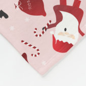 Niedlicher Santa Claus Candy Cane Pattern Red Fleecedecke (Ecke)