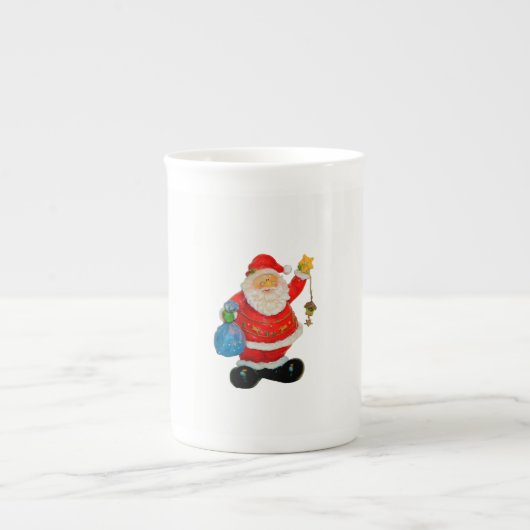 Niedlicher Santa Claus Father Christmas Kris Kring Porzellantasse (Vorderseite)