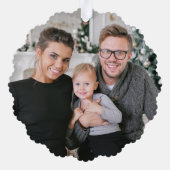 Niedlicher Santa Claus Foto Holiday Ornament Karte (Rückseite)