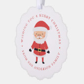 Niedlicher Santa Claus Foto Holiday Ornament Karte (Links)