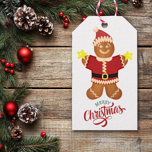 Niedlicher Santa Claus Gingerbread Man Star Geschenkanhänger