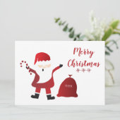 Niedlicher Santa Claus Holding Candy Cane Red Karte (Stehend Vorderseite)