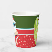 Niedlicher Santa Claus mit Surfbrett Strand Typ Pappbecher (Links)