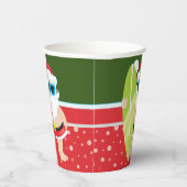 Niedlicher Santa Claus mit Surfbrett Strand Typ Pappbecher (Rechts)