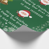 Niedlicher Santa Claus Modernes Drehbuch Personali Geschenkpapier (Ecke)