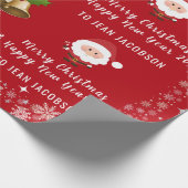 Niedlicher Santa Claus Modernes Drehbuch Personali Geschenkpapier (Ecke)