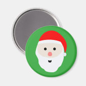 Niedlicher Santa Claus Round Magnet (Vorderseite/Rückseite)