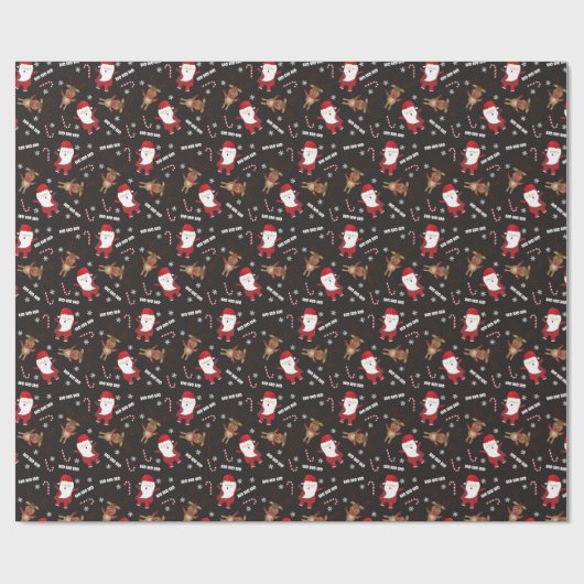 Niedlicher Santa Claus Rudolph Reindeer Pattern Geschenkpapier (Flach)