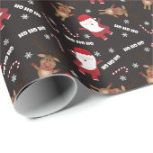 Niedlicher Santa Claus Rudolph Reindeer Pattern Geschenkpapier (Rolleneckpunkt)
