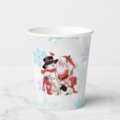 Niedlicher Santa Claus Snowman Snow Pappbecher (Rückseite)