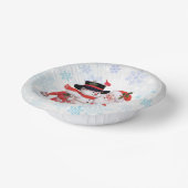 Niedlicher Santa Claus Snowman Snow Pappteller (Gewinkelt)