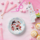 Niedlicher Santa Claus Snowman Snow Pappteller (Party)