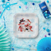 Niedlicher Santa Claus Snowman Snow Pappteller (Party)
