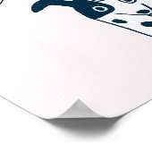 Niedlicher Santa Dog & Cat Zeichnend | Frohe Weihn Poster (Ecke)