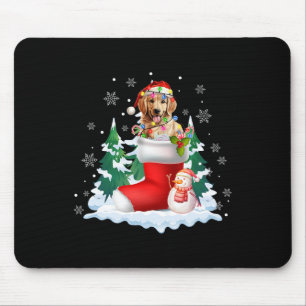 Niedlicher Santa Golden Retriever in den Weihnacht Mousepad