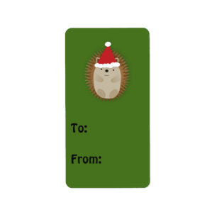 Niedlicher Santa Igel Adressaufkleber