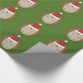 Niedlicher Santa Igel Geschenkpapier (Ecke)