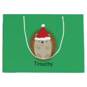 Niedlicher Santa Igel Große Geschenktüte (Vorderseite)