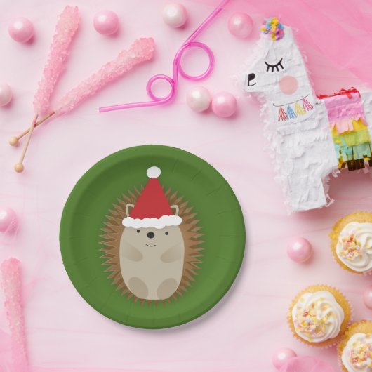 Niedlicher Santa Igel Pappteller (Party)